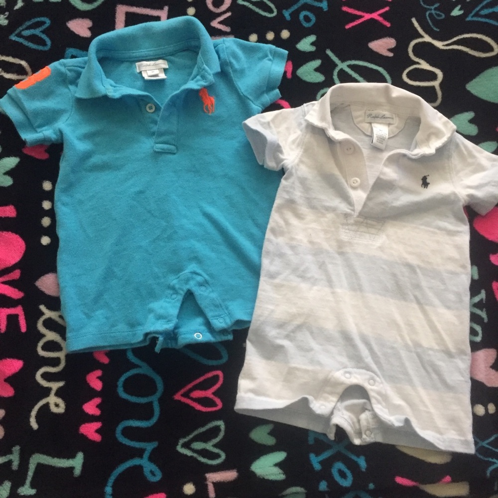 2shortsleeved collared Ralph Lauren coveralls(3mo)